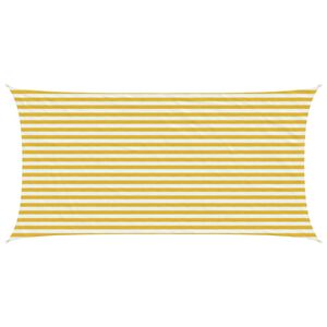 vidaXL P&acirc;nză de umbră 2,5 x 5 m HDPE Dreptunghiular Galben și alb