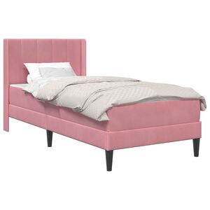 vidaXL Cadru de pat cu saltea cu headboard Roz 80 x 200 cm Catifea