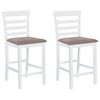 vidaXL Scaune de bar, 2 buc., alb, material textil