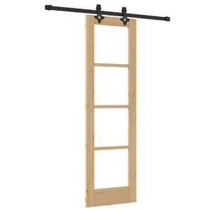 vidaXL Ușă glisantă natural 61 x 198,5 cm Lemn masiv de pin și sticlă