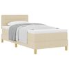vidaXL Pat cu arcuri cu pernă cu headboard Crem 90 x 190 cm țesătură