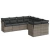 vidaXL Set canapele de grădină cu perne, 8 piese, gri, poliratan
