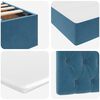 vidaXL Pat cu storage cu saltea Albastru &icirc;nchis 100 x 200 cm