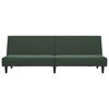 vidaXL Canapea extensibilă cu 2 locuri, verde &icirc;nchis, catifea