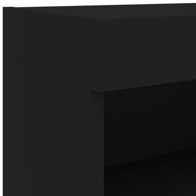 vidaXL Unități de perete TV cu LED-uri, 6 piese, negru, lemn prelucrat