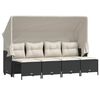 vidaXL Set mobilier de grădină cu perne, 5 piese, negru, poliratan