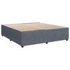 vidaXL Pat box spring cu saltea, gri &icirc;nchis, 200x200 cm, catifea