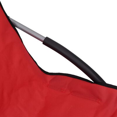 vidaXL Scaune de plajă pliante, 2 buc., roșu, material textil