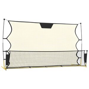 vidaXL Plasă rebounder fotbal, negru și galben 183x85x120 cm poliester