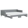 vidaXL Pat de zi cu extensie și saltele, gri deschis 90x200 cm textil