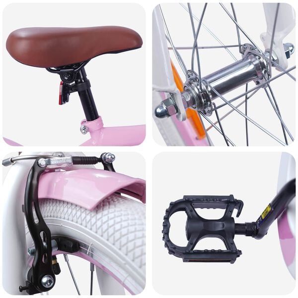 vidaXL Bicicletă pentru Copii 18 Inci pentru 5-7 ani Roz deschis