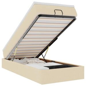vidaXL Cadru de pat otoman cu saltea crem 80x200cm stofa
