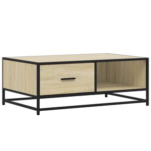 vidaXL Măsuță cafea stejar sonoma 90x57x35 cm lemn prelucrat și metal