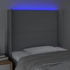vidaXL Tăblie de pat cu LED, gri deschis, 93x16x118/128 cm, textil