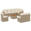 vidaXL Set canapele de grădină, 9 piese, cu perne, bej, poliratan
