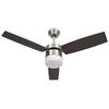 vidaXL Ventilator tavan cu iluminare/telecomandă, maro &icirc;nchis, 108 cm