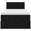 vidaXL Pat otoman cu saltea și LED-uri, negru, 80x200cm, catifea