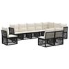 vidaXL Set de canapele pentru grădină 10 pcs Negru poliratan