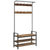 vidaXL Răcător de paltoane Lemn vechi 95 x 34 x 184 cm Lemn prelucrat