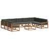 vidaXL Set de canapele de exterior cu pernă 10 pcs Natural și Antracit