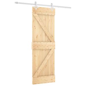 vidaXL Ușă glisantă Natural și Alb 70 x 210 cm Lemn de Pin Solid