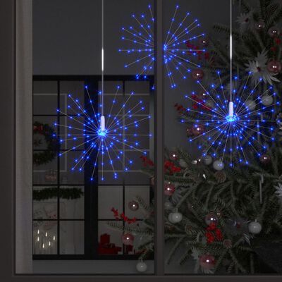 vidaXL Lămpi cu artificii de Crăciun, 4 buc., 560 LED, albastru, 20 cm