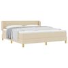 vidaXL Pat cu arcuri cu saltea cu headboard Crem 180 x 200 cm țesătură