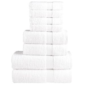 vidaXL Set de prosoape premium SOLUND, 8 piese, alb, 600 g/m&sup2;