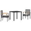 vidaXL Set de masă pentru grădină cu pernă 5 pcs Negru Ratan
