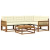 vidaXL Set de canapele de exterior cu pernă 5 pcs Natural și Crem