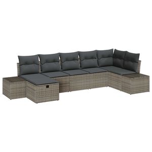vidaXL Set de canapea cu pernă 7 pcs poliratan