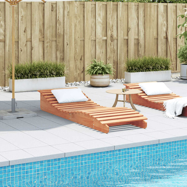 vidaXL Șezlong, maro ceruit, 205x60x31,5 cm, lemn masiv de pin