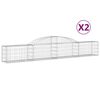 vidaXL Coșuri gabion arcuite, 2 buc., 300x30x40/60 cm, fier galvanizat