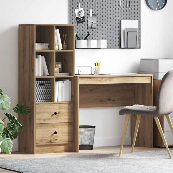 vidaXL Birou cu sertar 2 pcs Stejar Artizanal