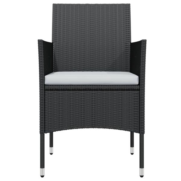 vidaXL Set mobilier de grădină cu perne, 3 piese, negru
