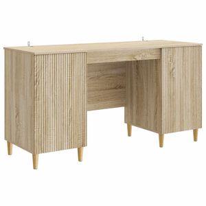 vidaXL Birou cu raft Stejar Sonoma 142,5 x 50 x 75 cm Lemn prelucrat
