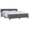 vidaXL Pat cu arcuri cu headboard Gri &icirc;nchis 180 x 200 cm Catifea