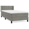 vidaXL Pat box spring cu saltea, gri deschis, 100x200 cm, catifea