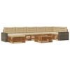 vidaXL Set de canapele de exterior cu pernă 8 pcs Natural și Bej