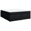 vidaXL Pat box spring cu saltea, negru, 180x200 cm, catifea
