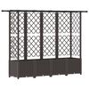 vidaXL Pat Ridicat cu Trellis și Acoperiș Maro 203 x 40 x 138 cm PP