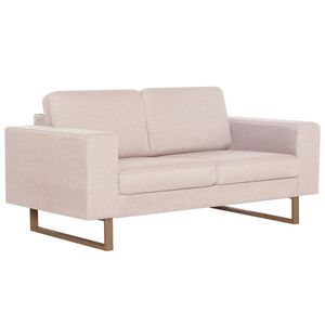 vidaXL Canapea cu 2 locuri, crem, material textil