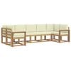 vidaXL Set de canapele de exterior cu pernă 7 pcs Alb și crem