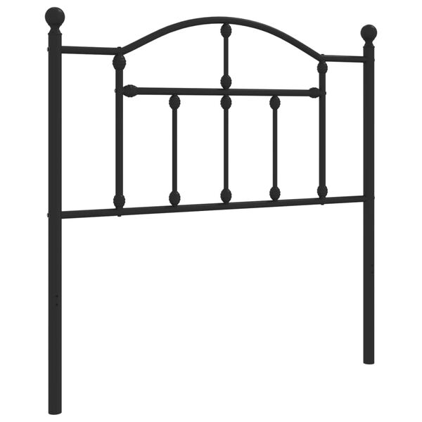 vidaXL Tăblie de pat metalică, negru, 90 cm