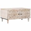 vidaXL Masă de cafea Alb 80 x 50 x 40 cm Lemn de mango solid