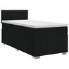 vidaXL Pat boxspring cu saltea cu headboard Negru 90 x 200 cm Țesătură