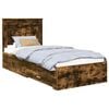 vidaXL Cadru de pat Stejar fumuriu 100 x 200 cm Lemn prelucrat
