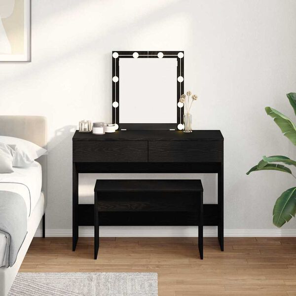 vidaXL Scaun de toaletă Stejar negru 70 x 35 x 45 cm Lemn compozit