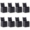 vidaXL Set mobilier de grădină, 9 piese, negru