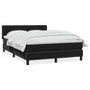vidaXL Pat box spring cu saltea, negru, 140x210 cm, catifea